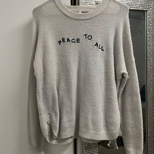 madewell gray fuzzy sweater